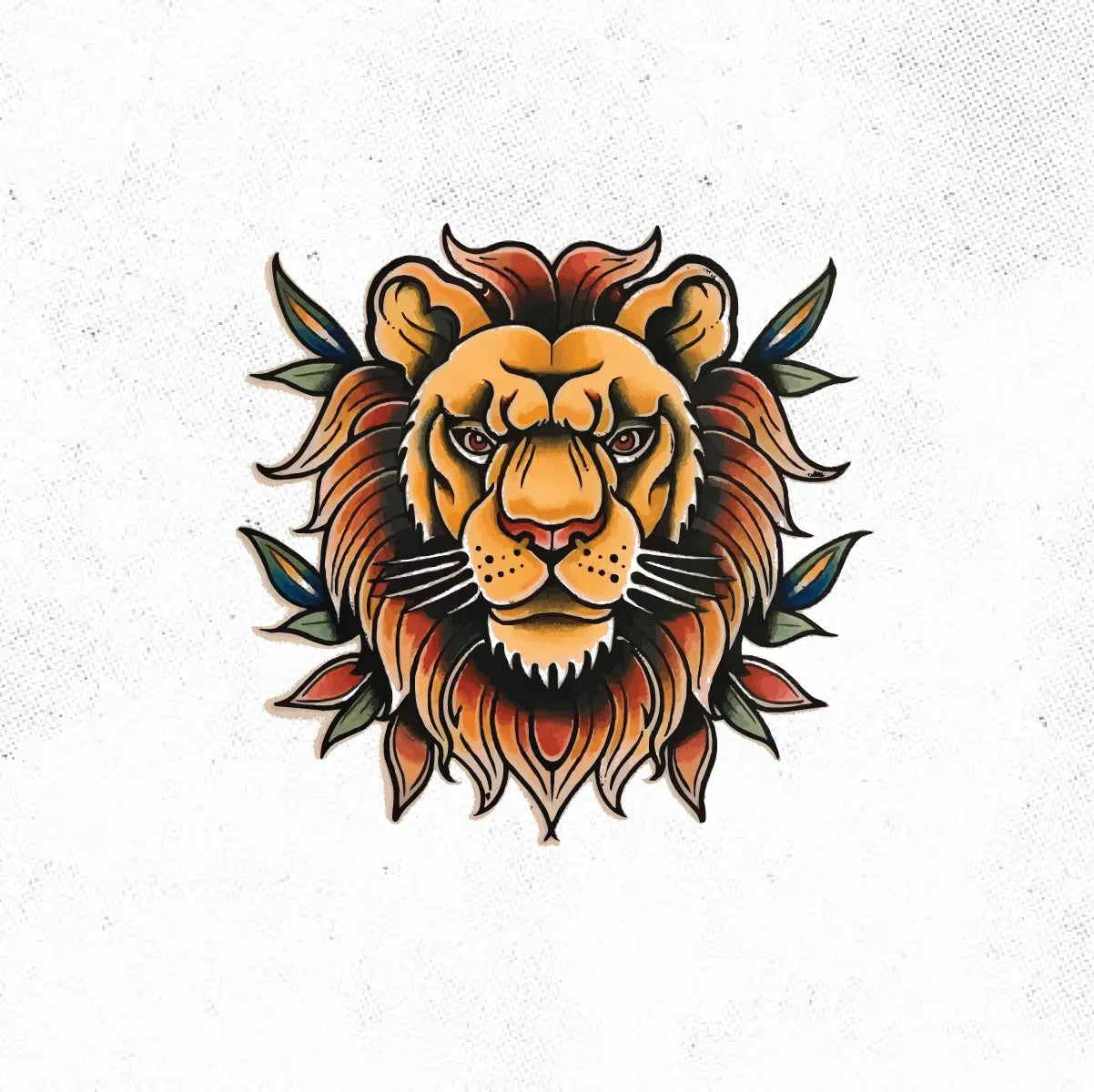 Traditional Lion Tattoo Idea Design Digital Artwork Vector File