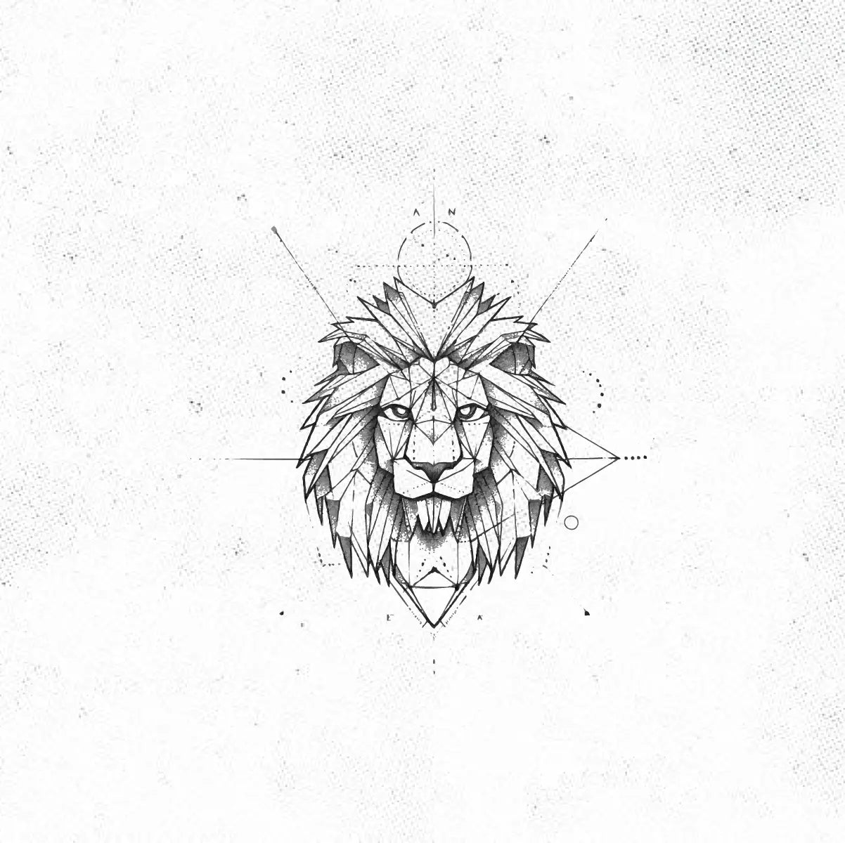 Geometric Lion Tattoo Idea Design Digital Artwork Vector File