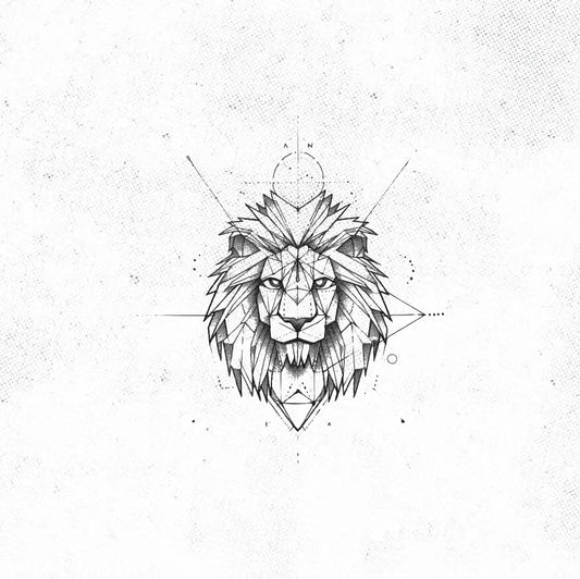 Geometric Lion Tattoo Idea Design Digital Artwork Vector File