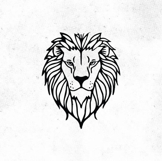 Simple Minimal Lion Outline Tattoo Idea Design Digital Artwork Vector File