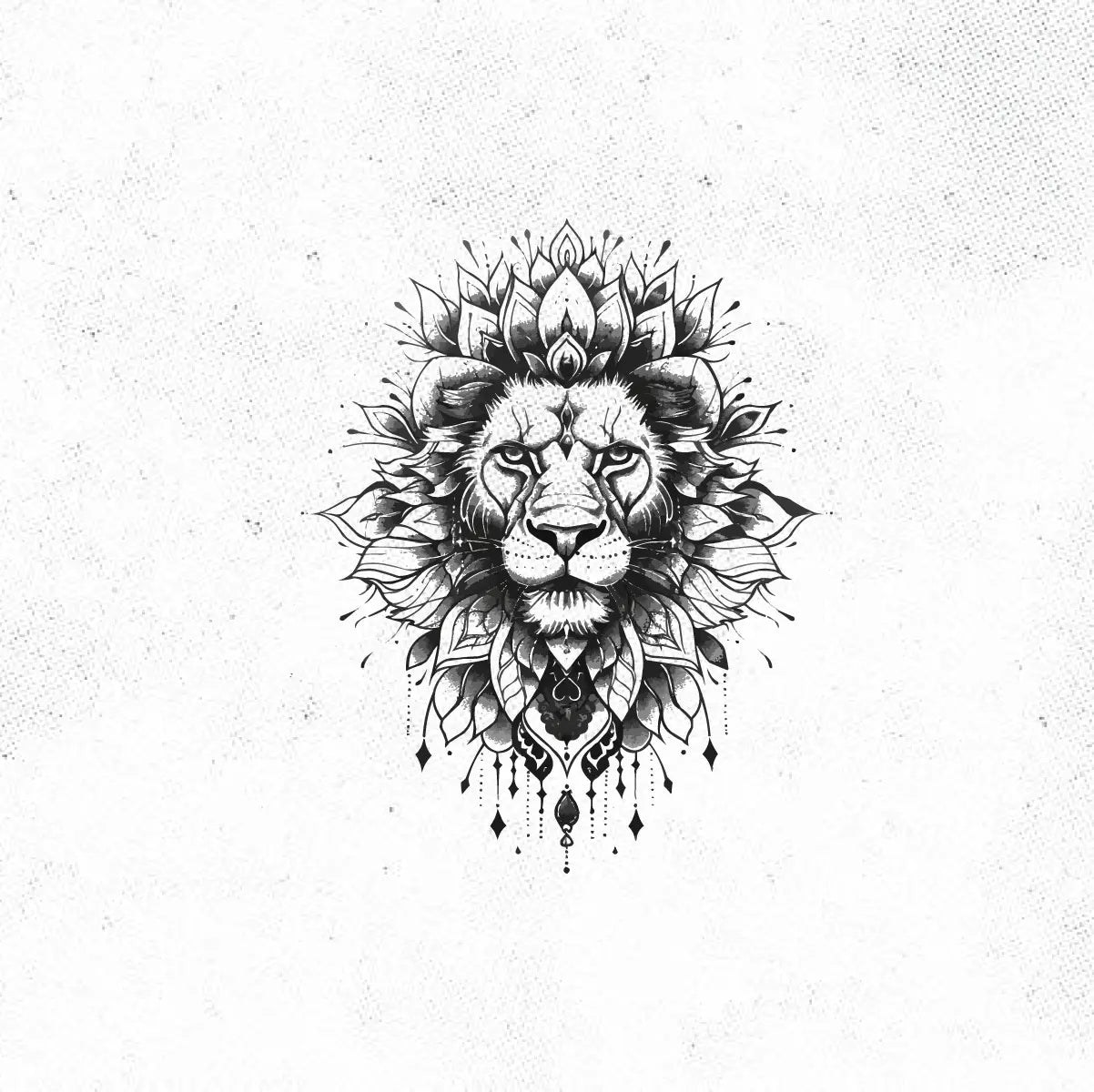 Lion Mandala Tattoo Idea Design Digital Artwork Vector File