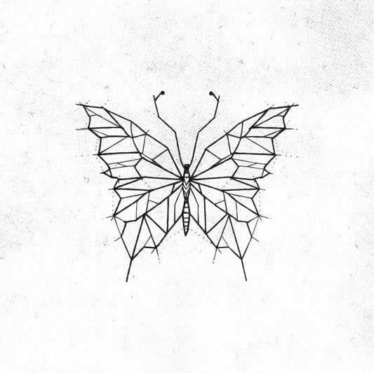 Geometric Butterfly Tattoo Idea Design Digital Artwork Vector File