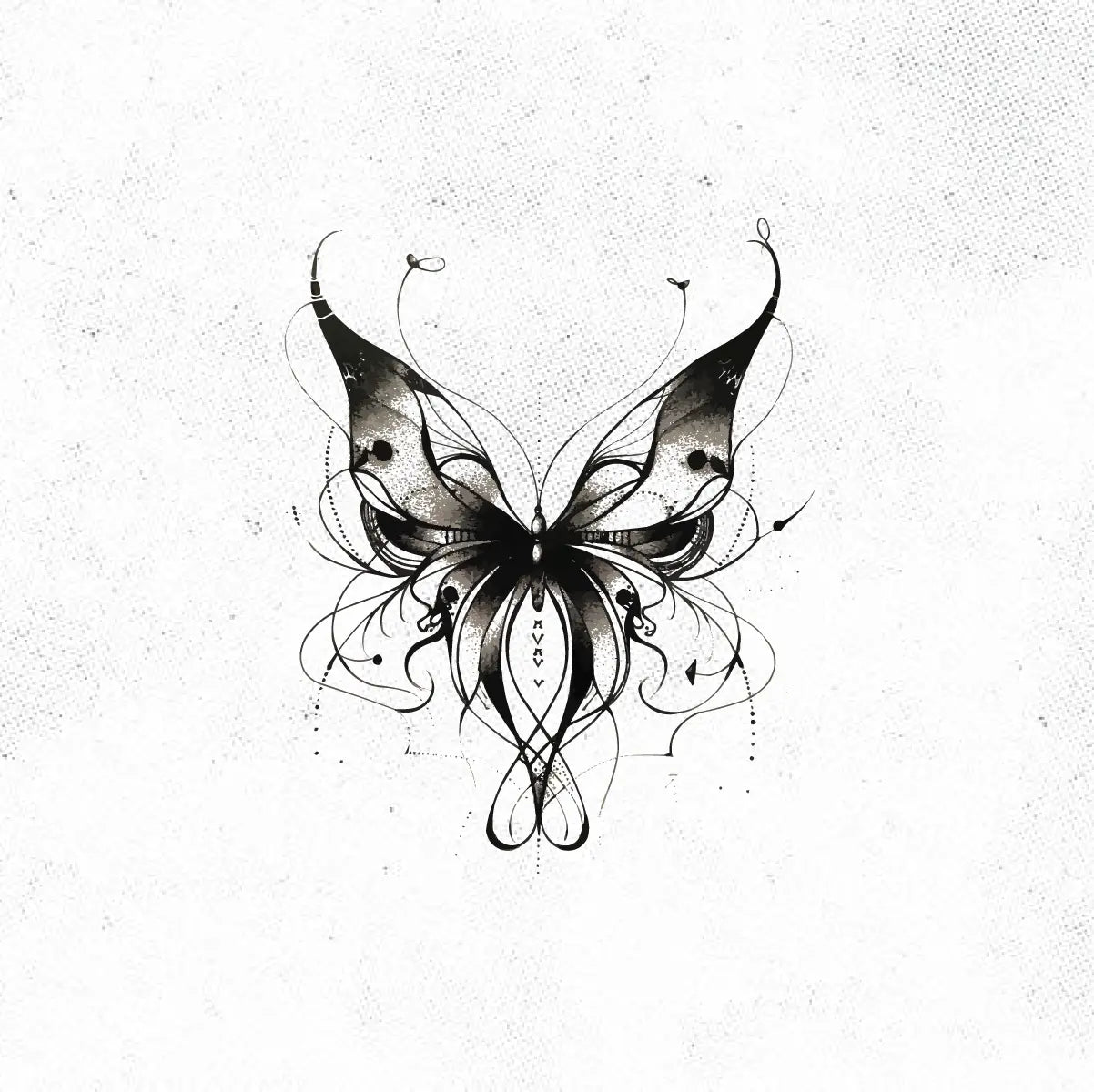 Abstract Butterfly Tattoo Idea Design Digital Artwork Vector File