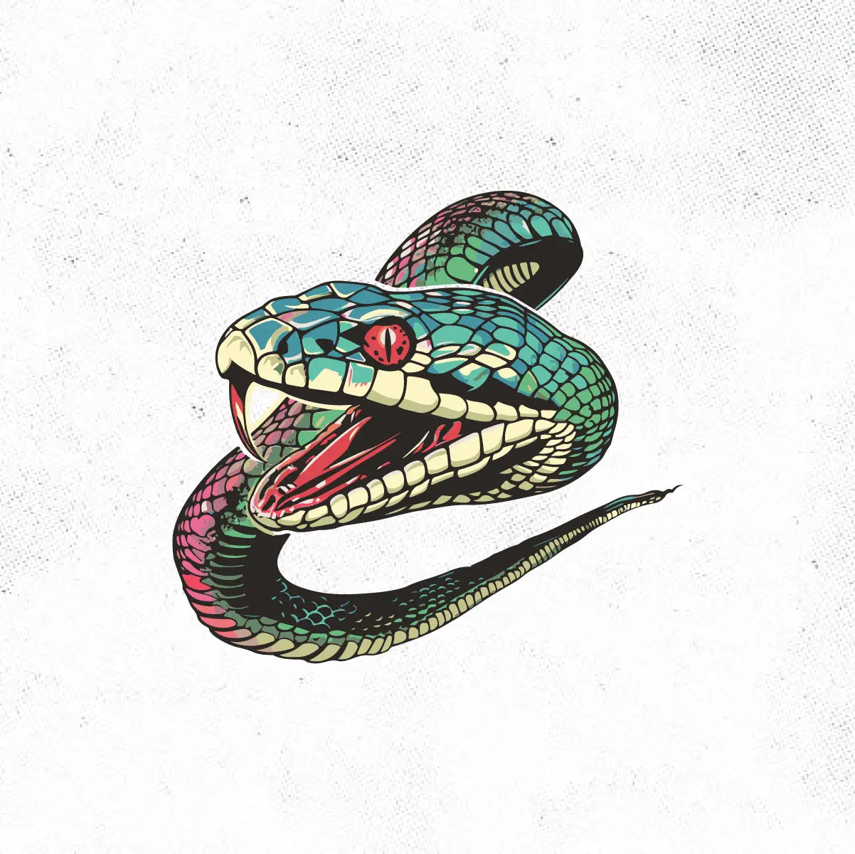 Neo Traditional Snake Tattoo Idea Design Digital Artwork Vector File