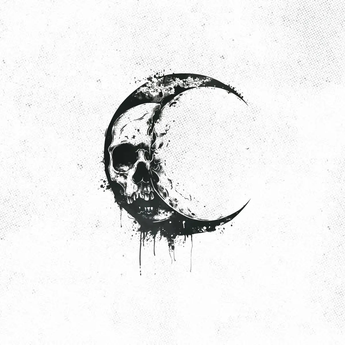 Skull Moon Tattoo Idea Design Digital Artwork Vector File