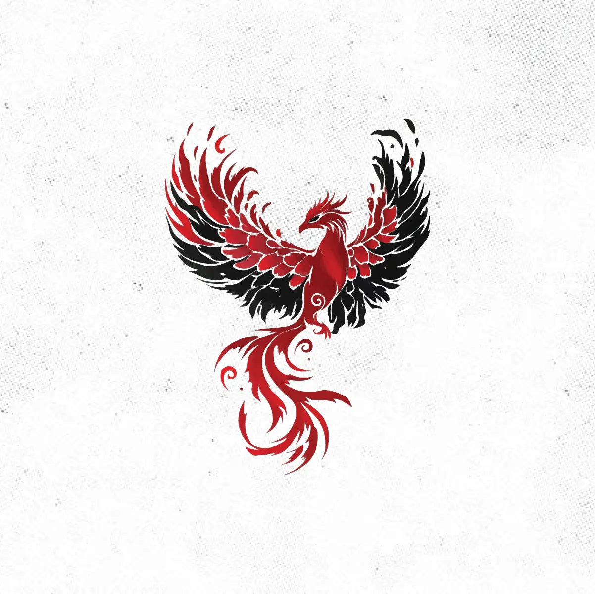 Red Phoenix Mythology Tattoo Idea Design Digital Artwork Vector File