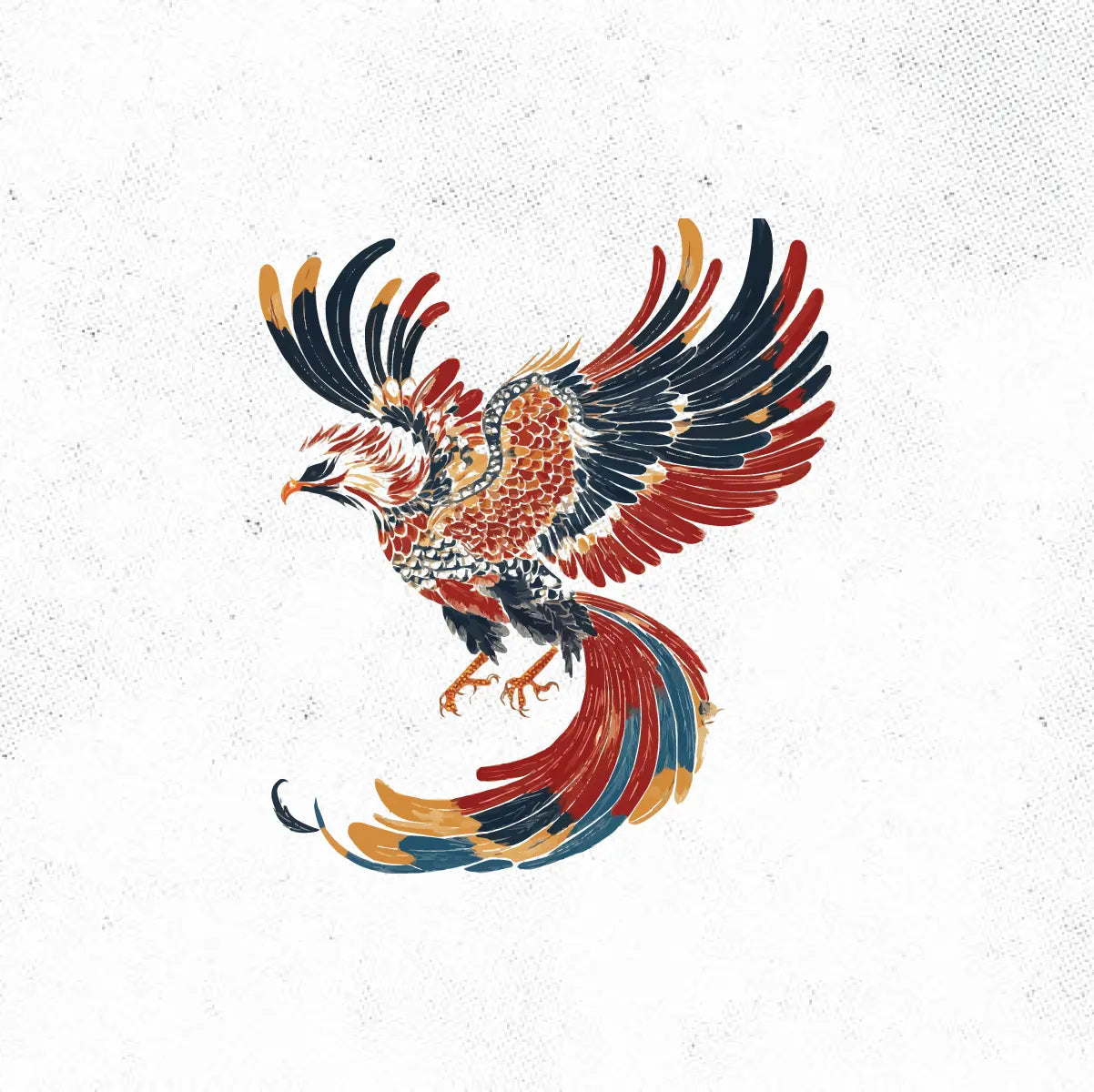 Japanese Phoenix Tattoo Idea Design Digital Artwork Vector File