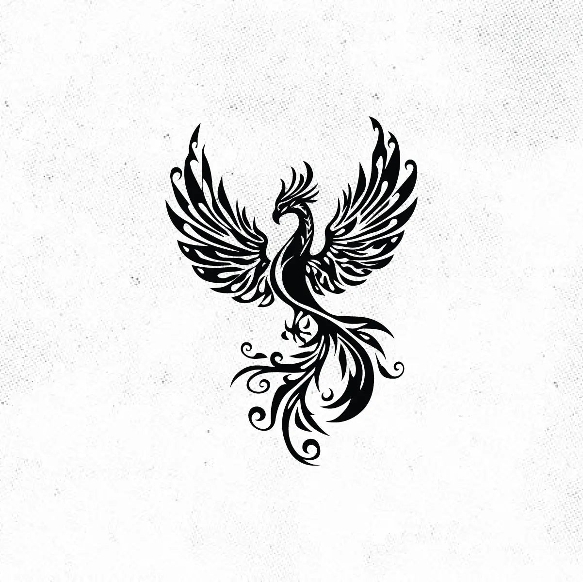 Black and White Tribal Celtic Phoenix Tattoo Idea Design Digital Artwork Vector File