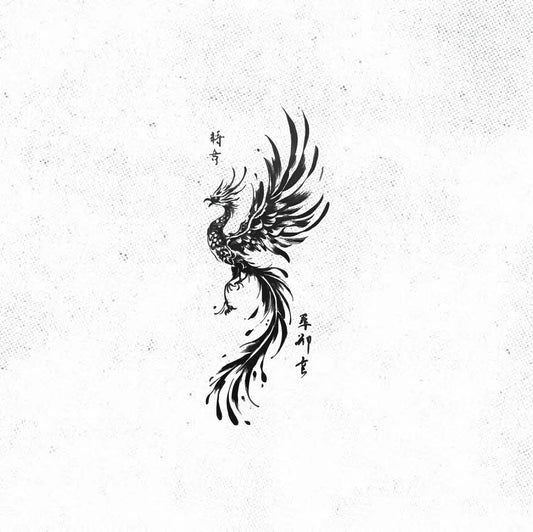 Chinese Phoenix Tattoo Idea Design Digital Artwork Vector File