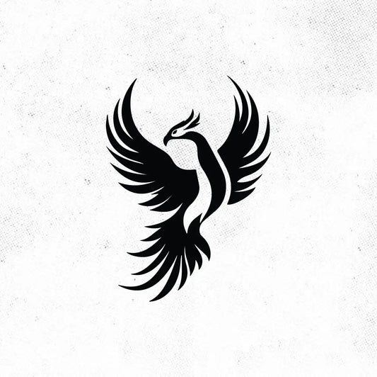 Simple Phoenix Symbol Tattoo Idea Design Digital Artwork Vector File