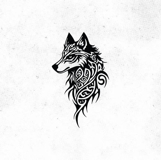 Tribal Celtic Viking Wolf Tattoo Idea Design Digital Artwork Vector File