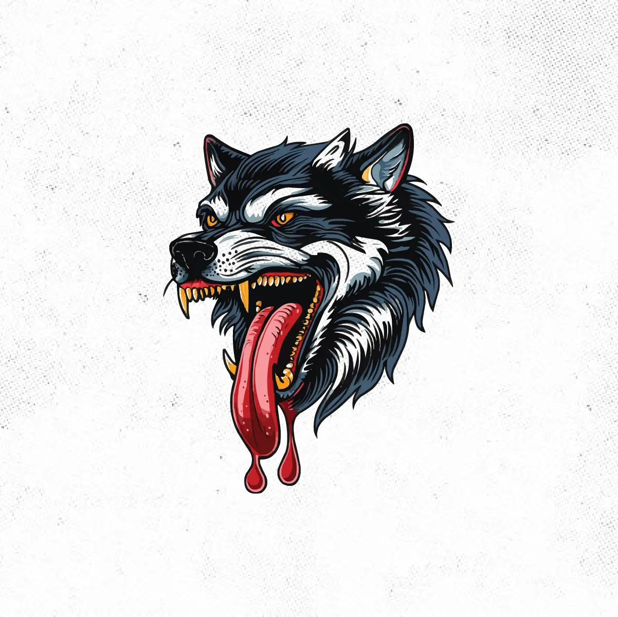 Traditional Wolf Tattoo Idea Design Digital Artwork Vector File