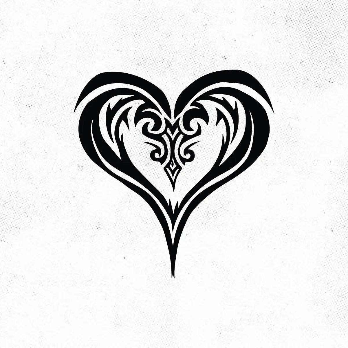 Simple Tribal Heart Symbol Tattoo Idea Design Digital Artwork Vector File