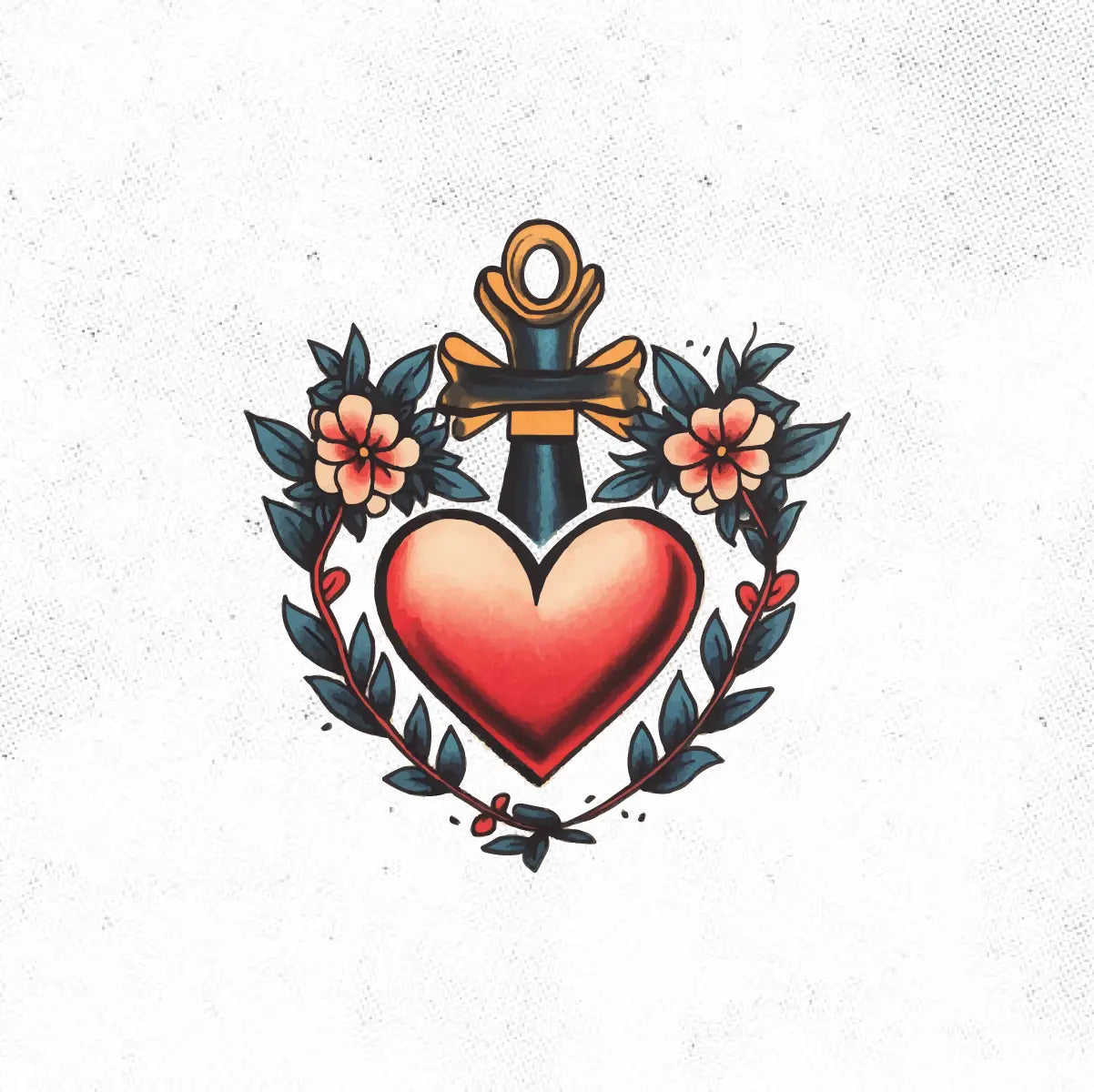 Traditional Red Heart Tattoo Idea Design Digital Artwork Vector File