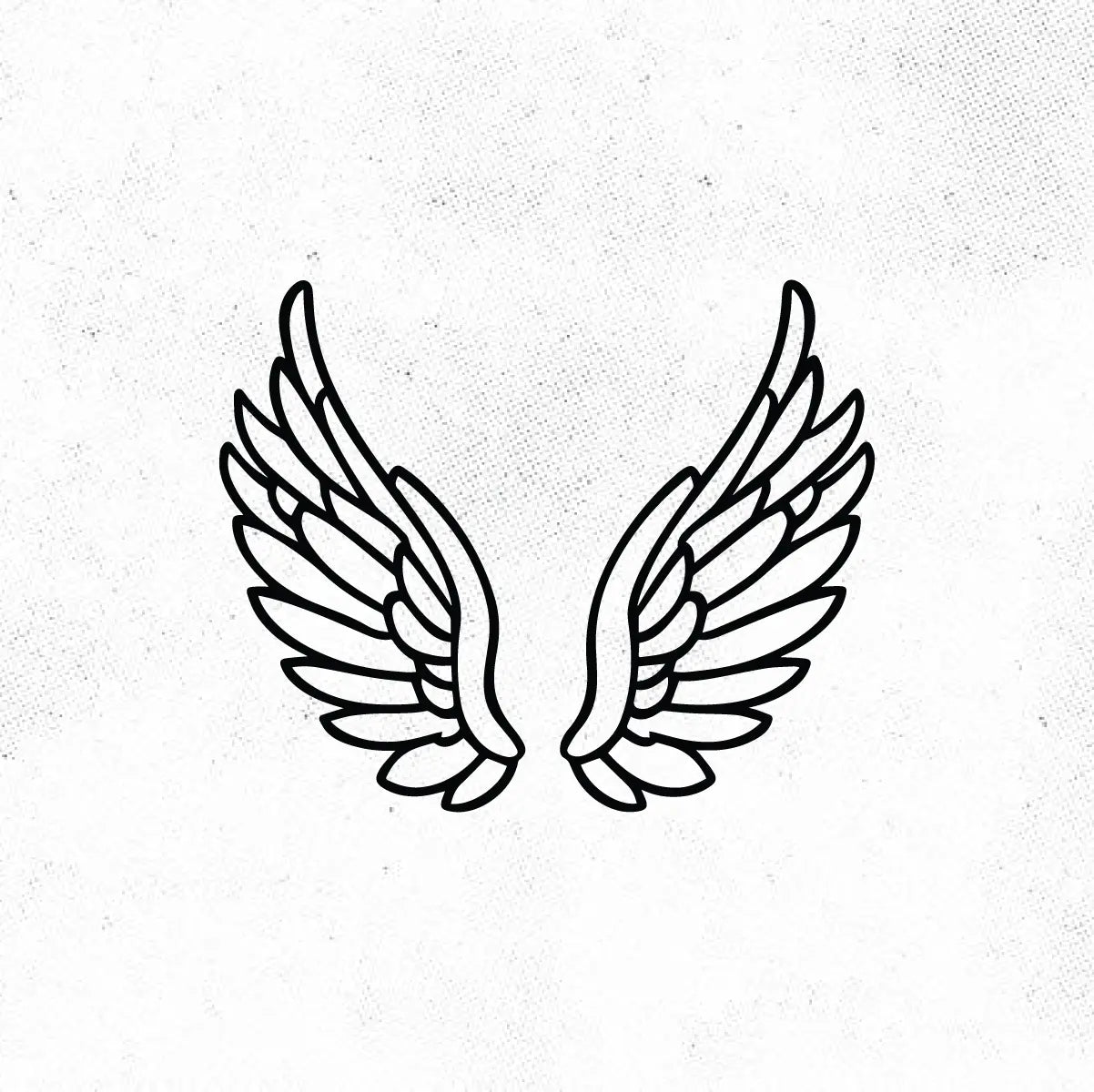 Simple Minimal Angel Wing Outline Tattoo Idea Design Digital Artwork Vector File