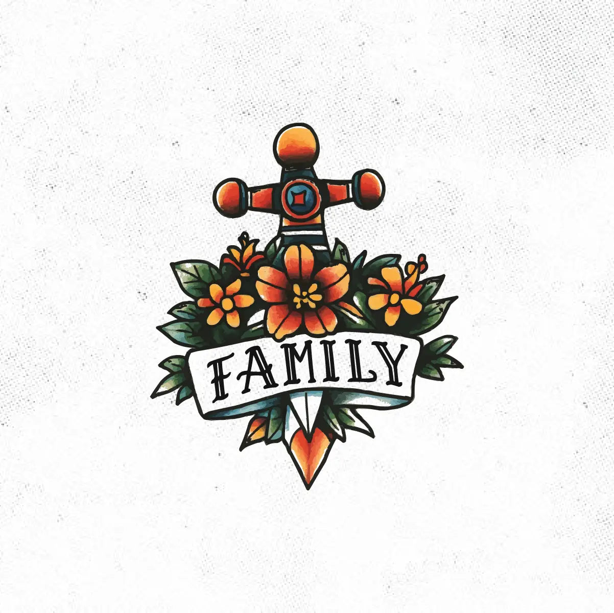 Family Traditional Tattoo Idea Design Digital Artwork Vector File