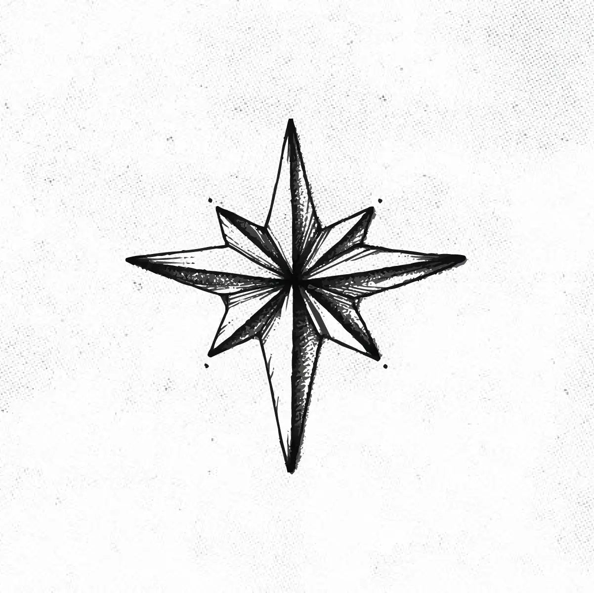 Nautical Star Outline Tattoo Idea Design Digital Artwork Vector File