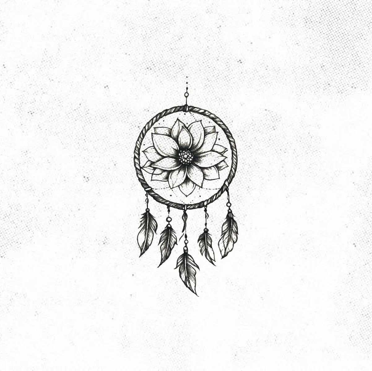 Flower Dreamcatcher Tattoo Idea Design Digital Artwork Vector File