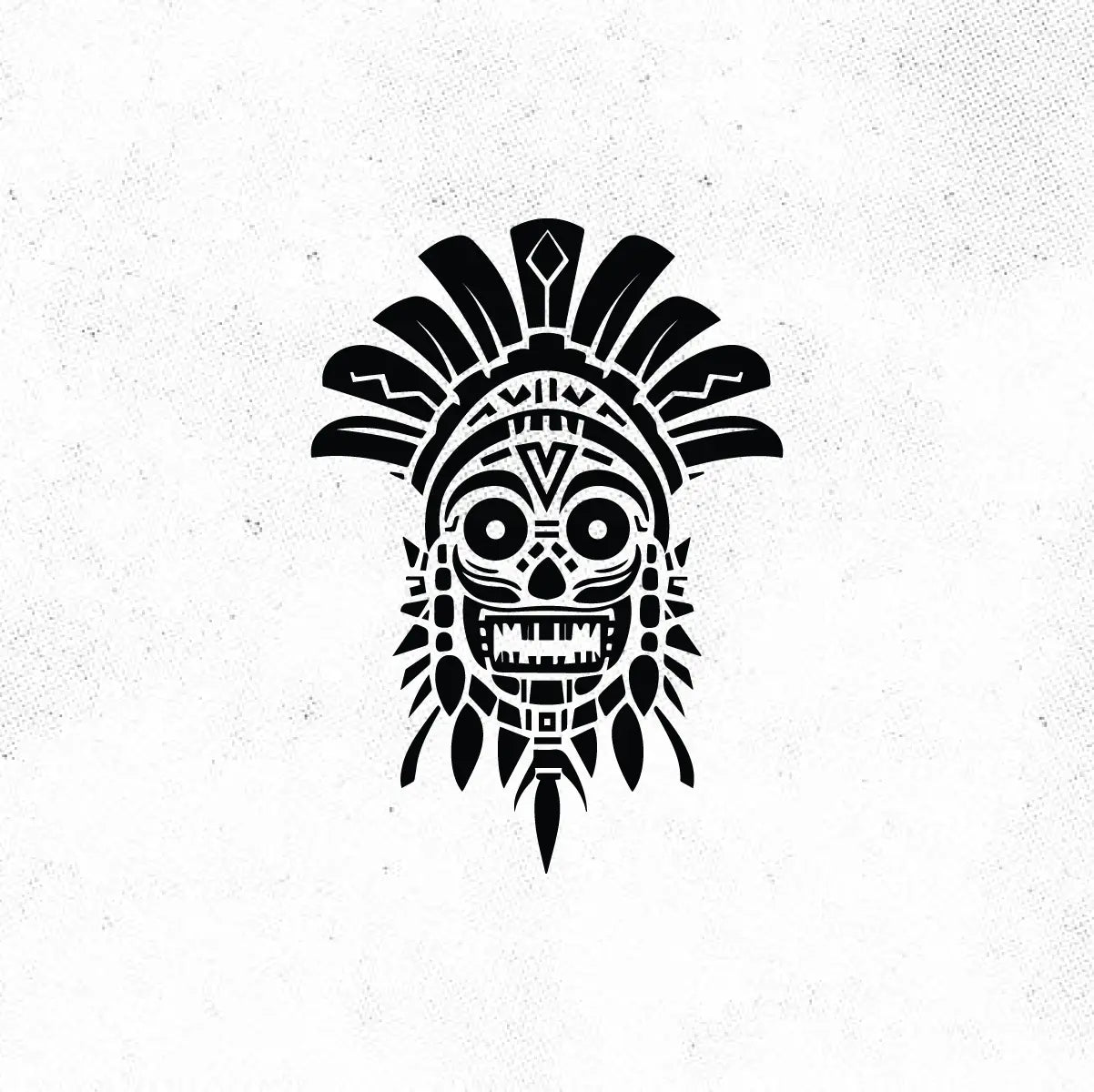 Tribal Aztec Skull Tattoo Idea Design Digital Artwork Vector File