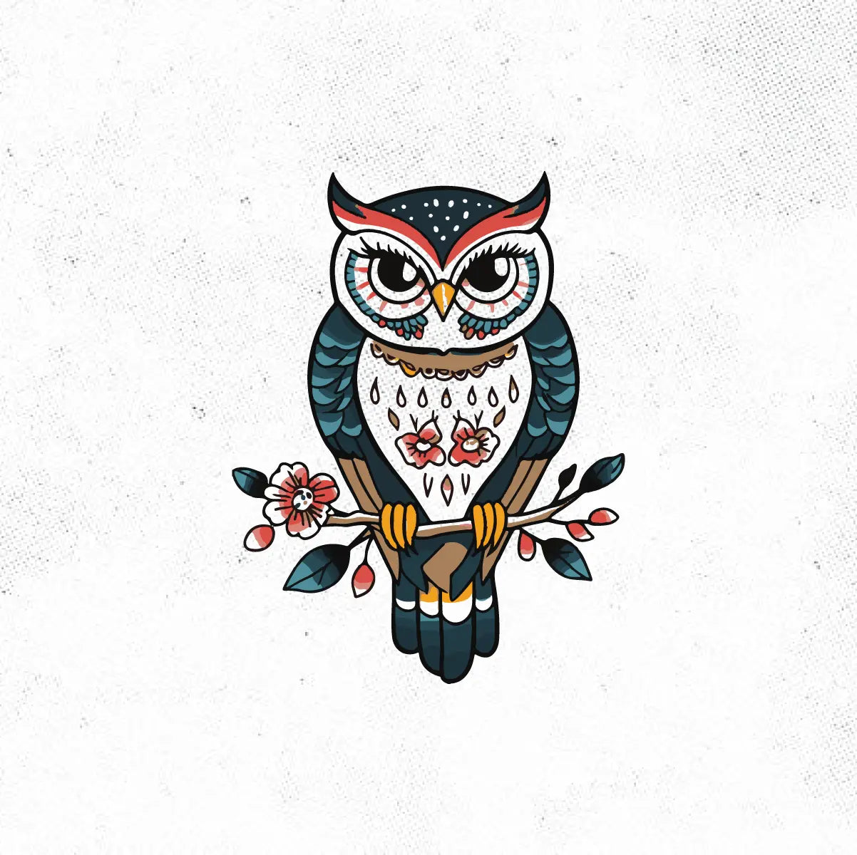 Traditional Owl Tattoo Idea Design Digital Artwork Vector File