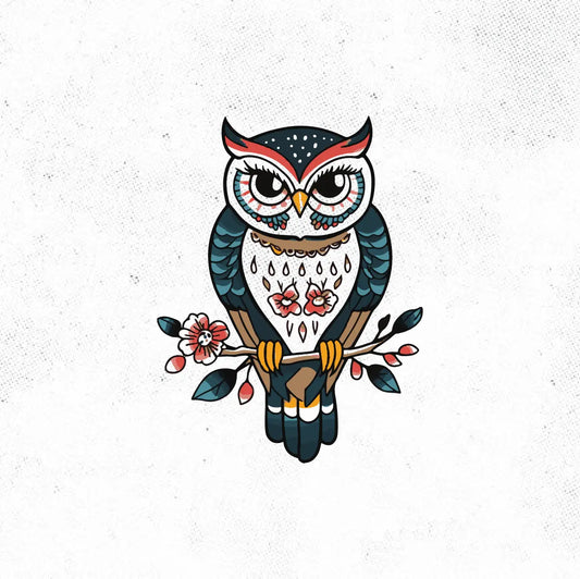 Traditional Owl Tattoo Idea Design Digital Artwork Vector File