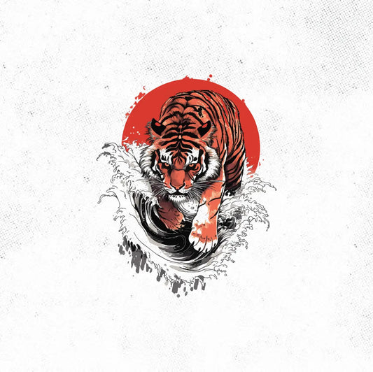 Japanese Tiger Tattoo Idea Design Digital Artwork Vector File