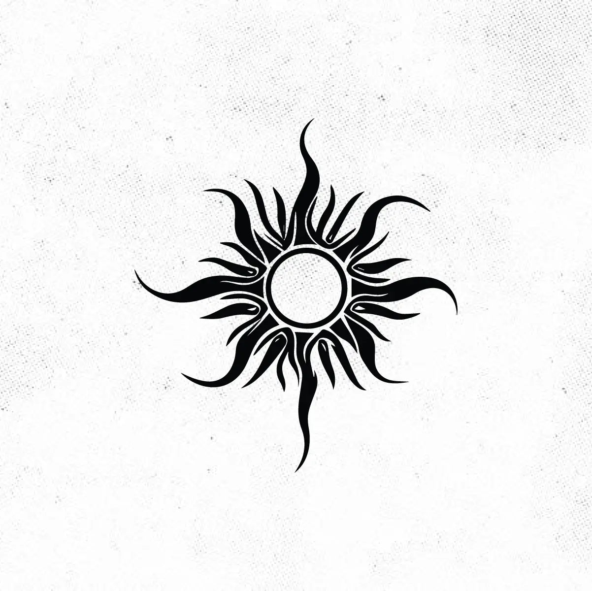 Simple Tribal Sun Tattoo Idea Design Digital Artwork Vector File