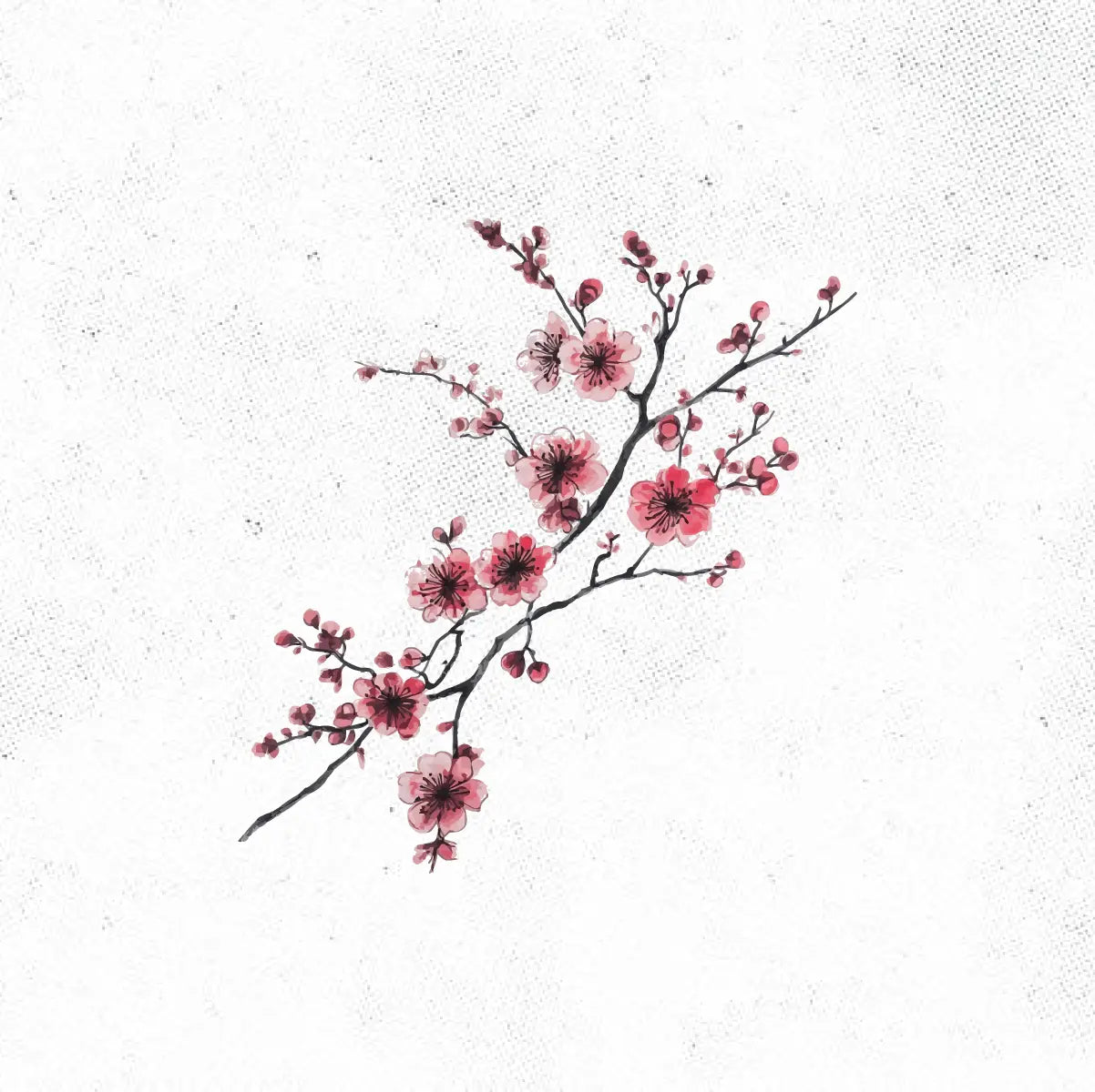 Japanese Cherry Blossom Flowers Tattoo Idea Design Digital Artwork Vector File