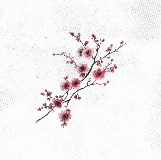 Japanese Cherry Blossom Flowers Tattoo Idea Design Digital Artwork Vector File