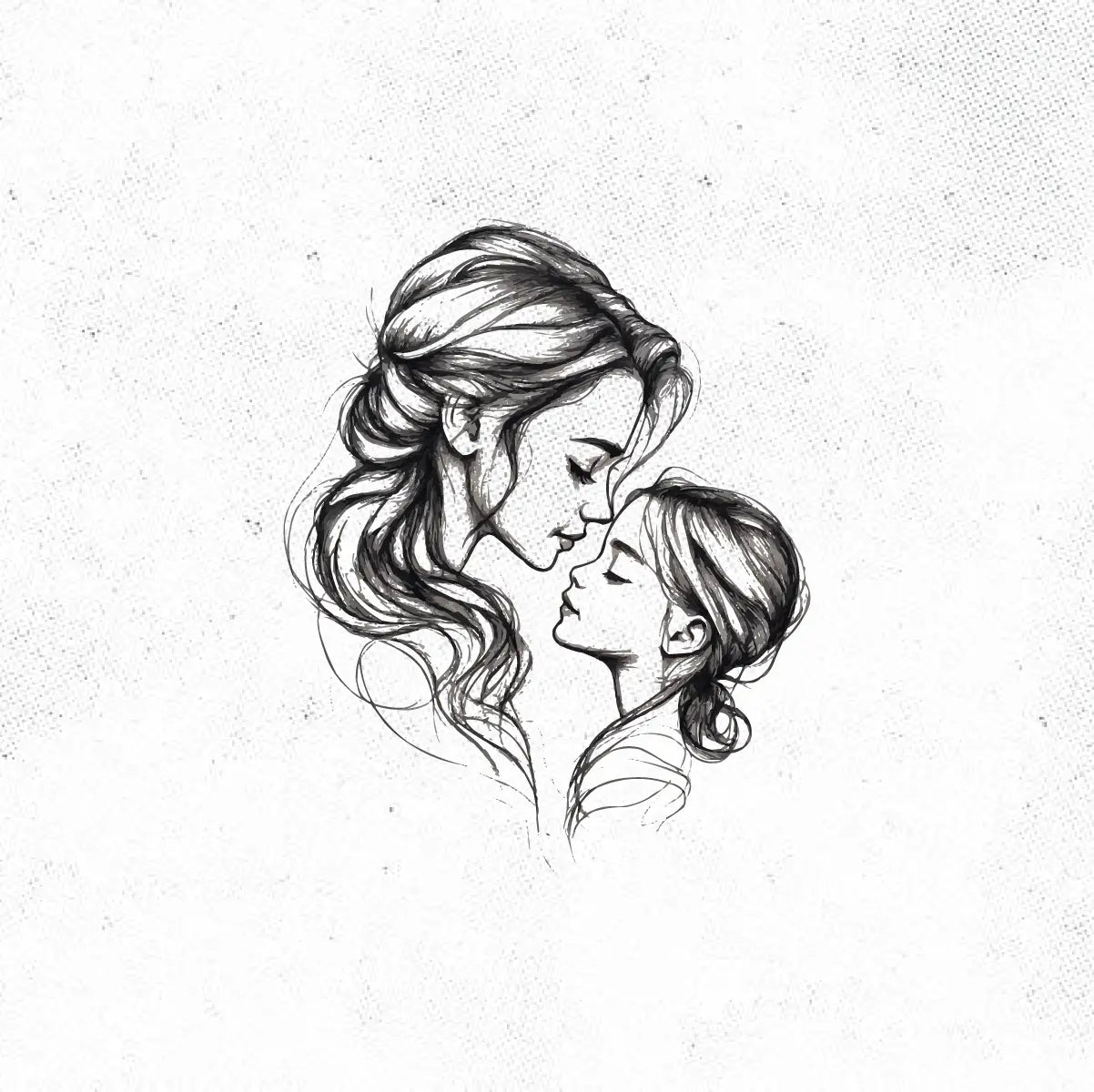 Simple Mother Daughter Tattoo Idea Design Digital Artwork Vector File