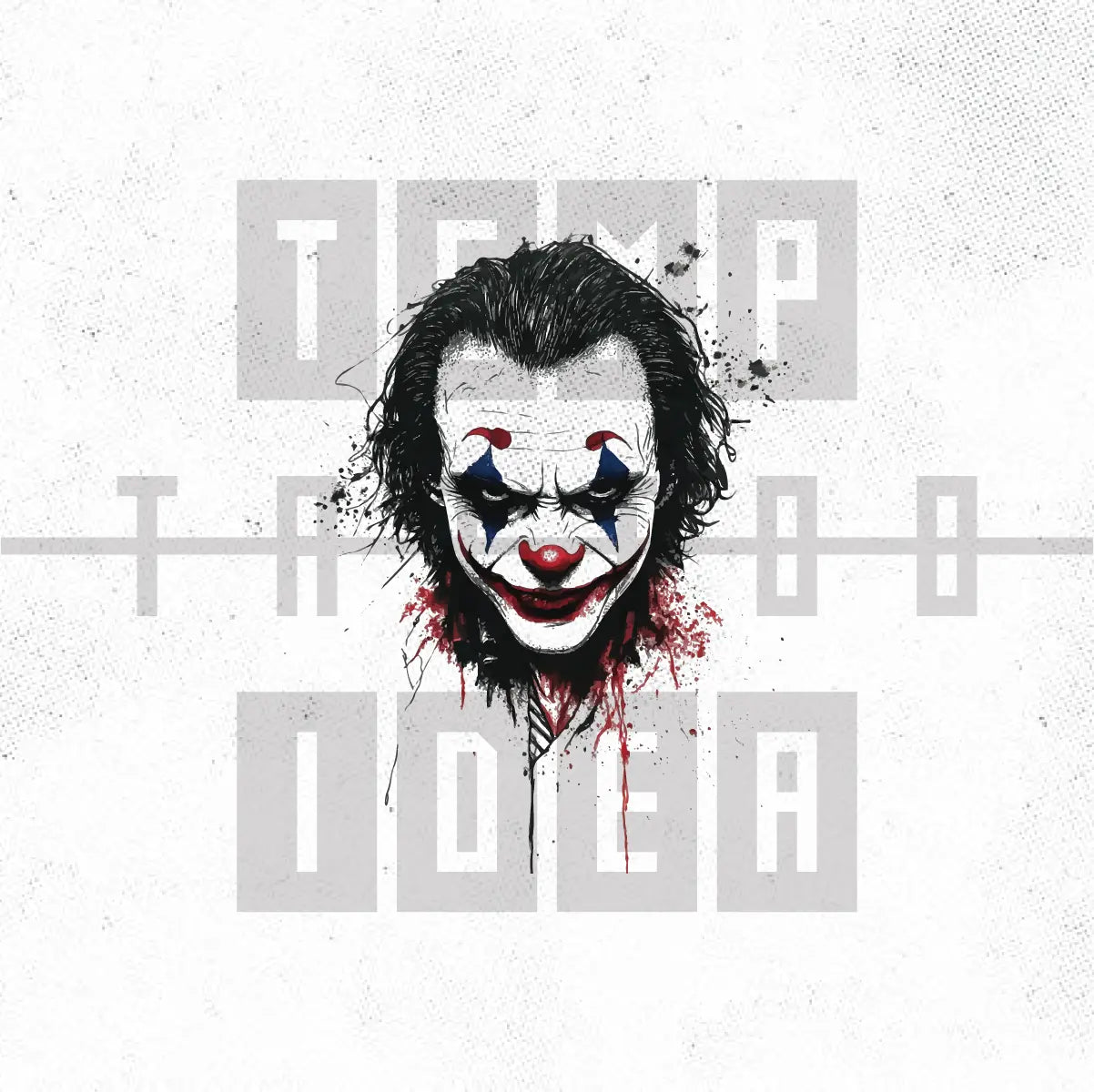 simple joker portrait suicide squad tattoo idea design drawing flash digital artwork vector file