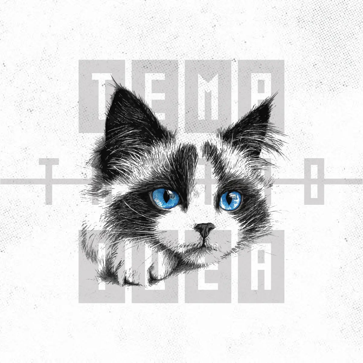 pencil sketch blue eyes ragdoll cat tattoo idea design drawing flash digital artwork vector file