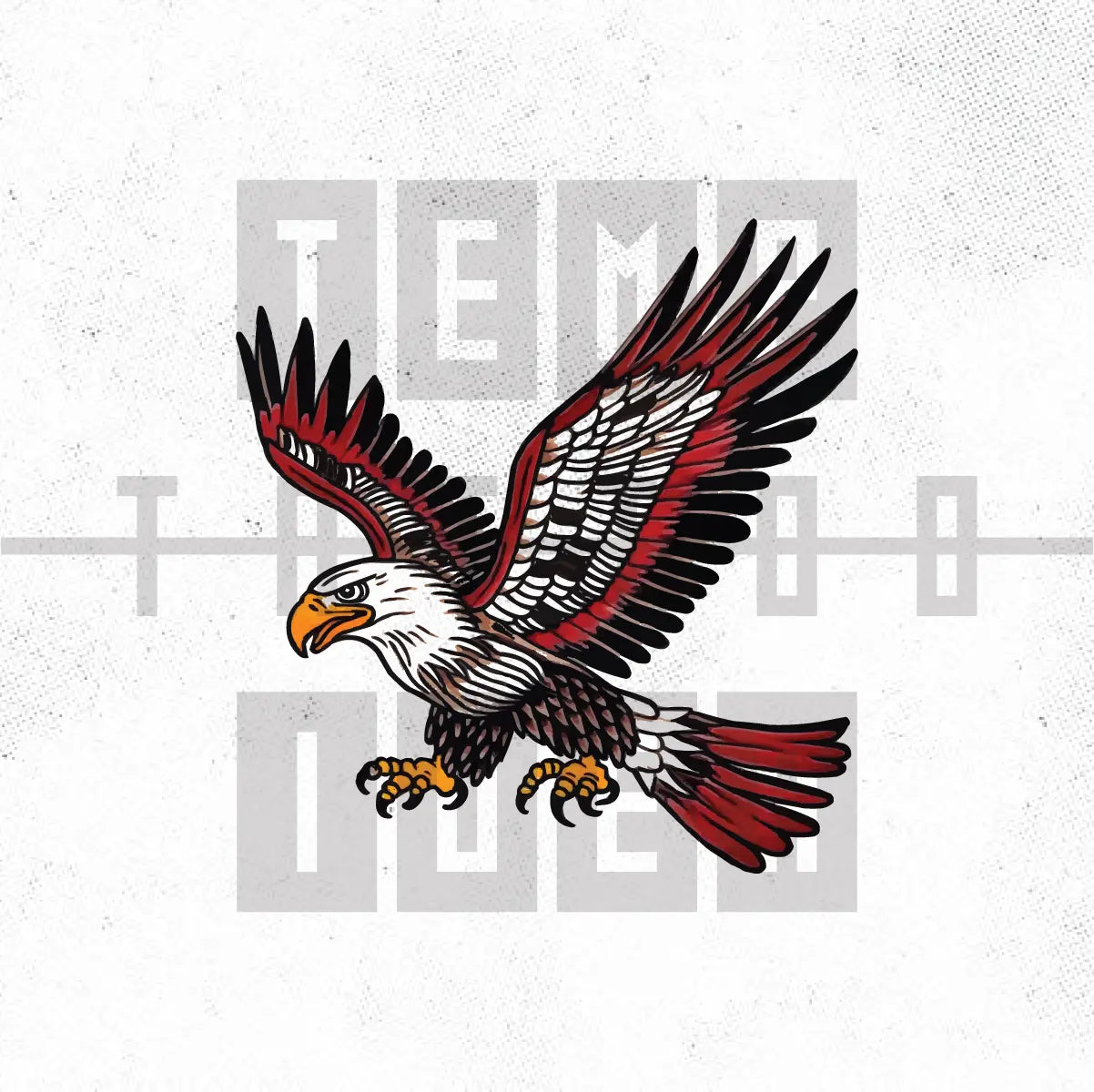 simple traditional eagle tattoo idea design drawing flash digital artwork vector file