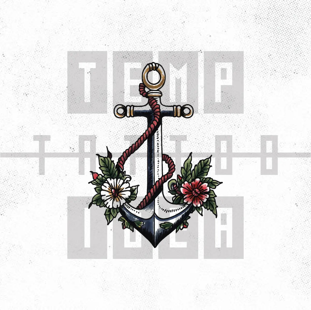 simple traditional floral anchor tattoo idea design drawing flash digital artwork vector file