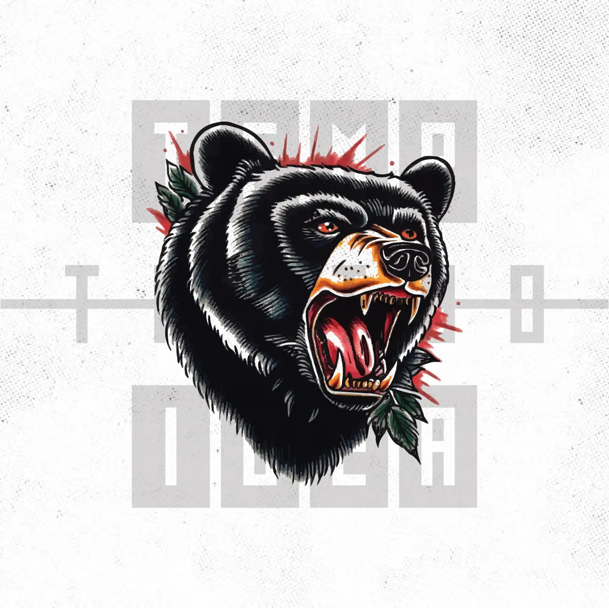 simple traditional spiritual bear tattoo idea design drawing flash digital artwork vector file