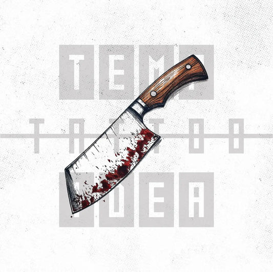 chef's bloody butcher knife cook baking culinary tattoo idea design drawing flash digital artwork vector file