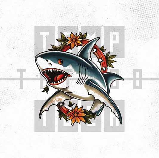 simple traditional shark tattoo idea design drawing flash digital artwork vector file