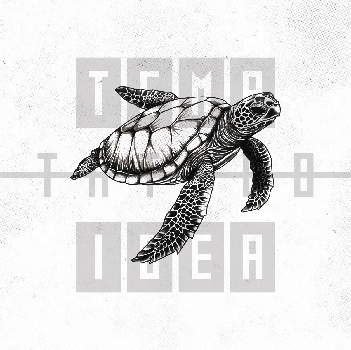 simple realistic sea turtle tattoo idea design drawing flash digital artwork vector file