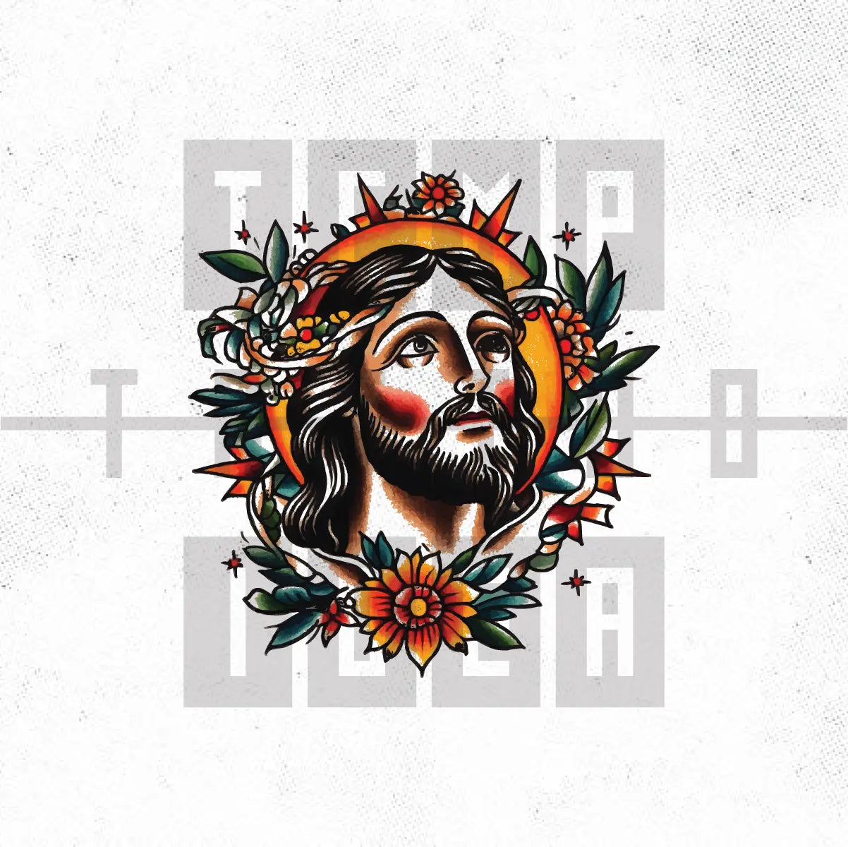 traditional jesus portrait christian god tattoo idea design drawing flash digital artwork vector file