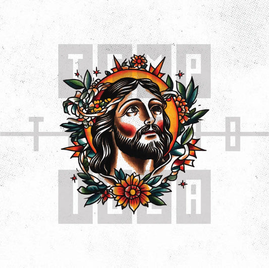 traditional jesus portrait christian god tattoo idea design drawing flash digital artwork vector file