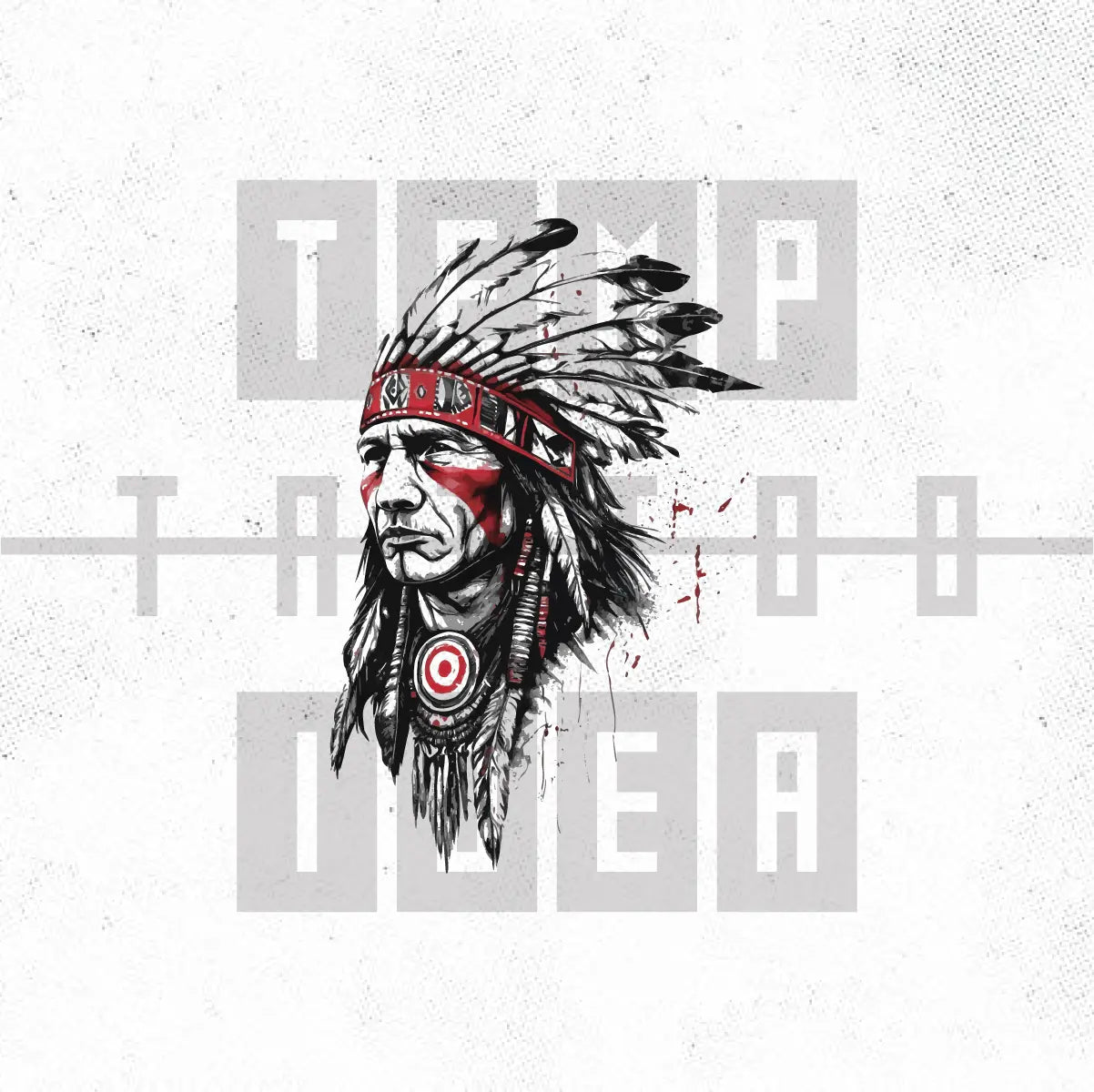 native american portrait tattoo idea design drawing flash digital artwork vector file