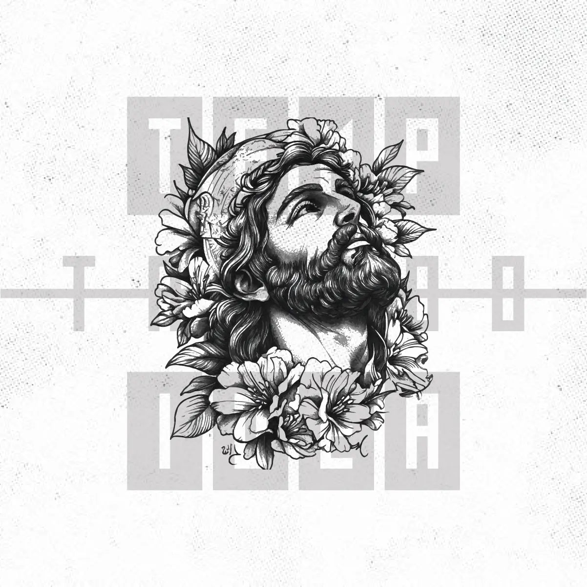 small san judas jesus tattoo idea design drawing flash digital artwork vector file