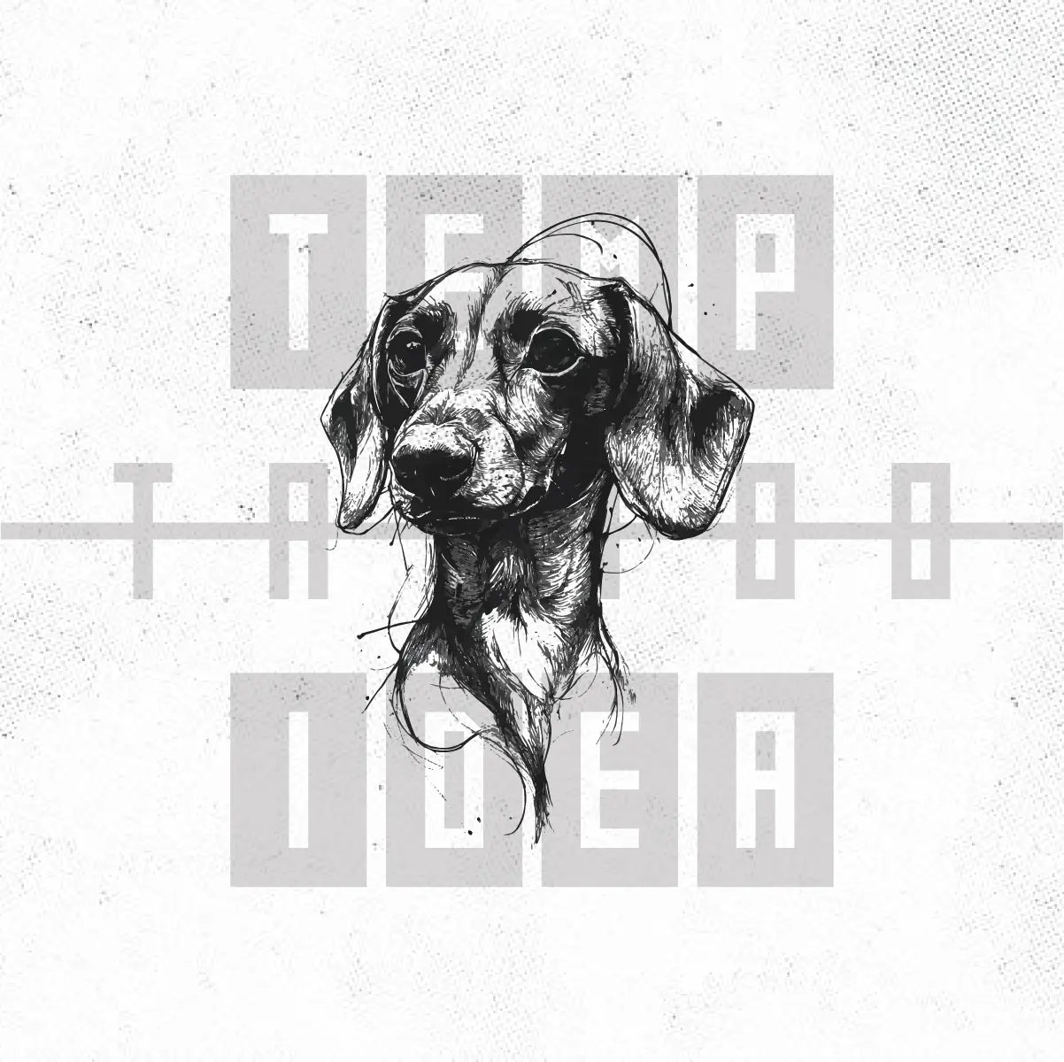 sketchy dachshund dog portrait memorial tattoo idea design drawing flash digital artwork vector file