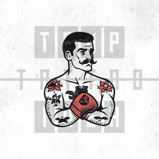 traditional boxer pinup old fashioned vintage boxing glove tattoo idea design drawing flash digital artwork vector file