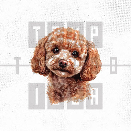 cute toy poodle dog puppy memorial portrait tattoo idea design drawing flash digital artwork vector file