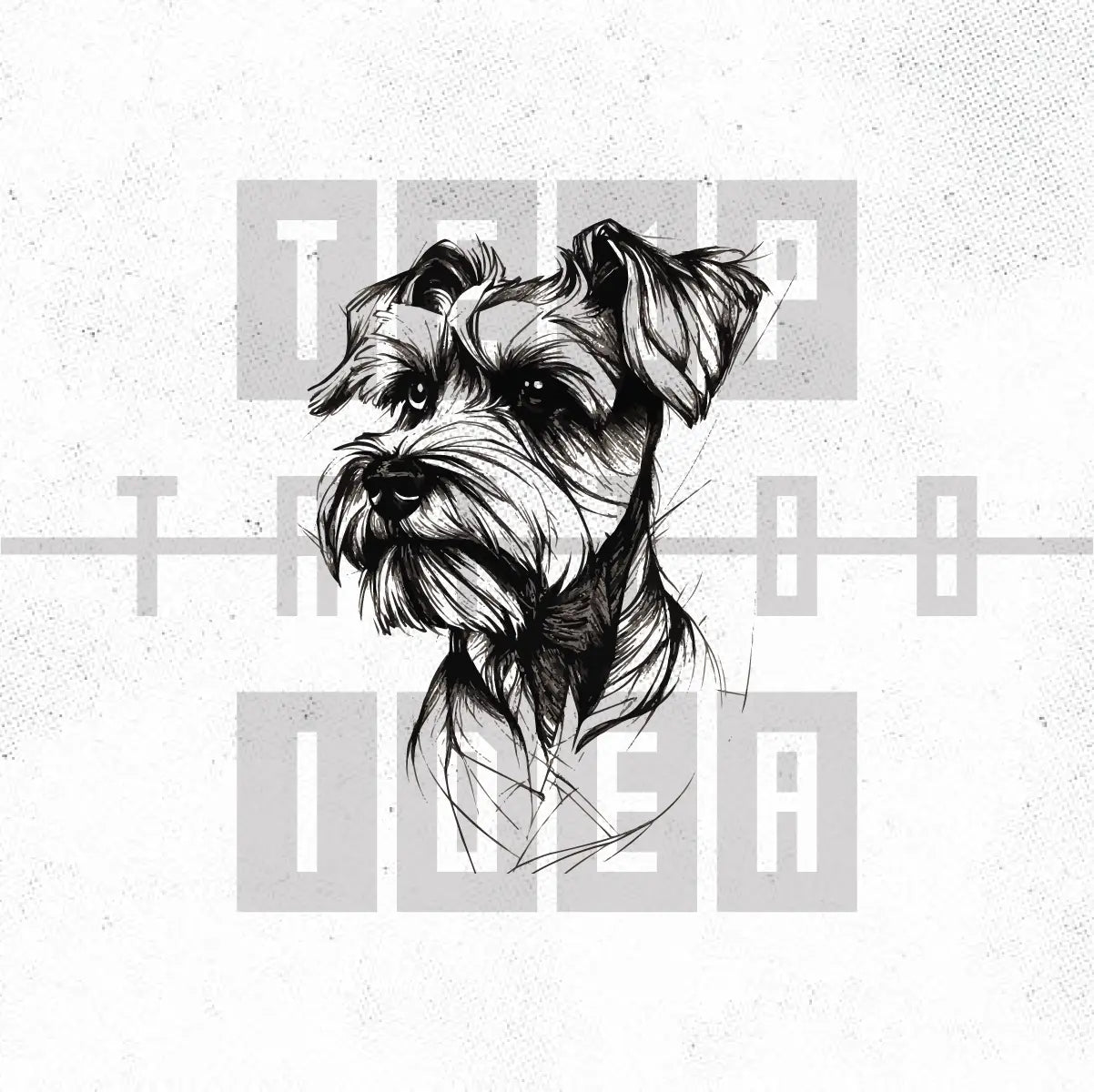 schnauzer dog sketchy puppy memorial portrait tattoo idea design drawing flash digital artwork vector file