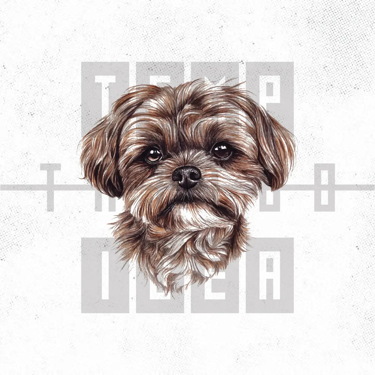 shih tzu dog puppy memorial portrait tattoo idea design drawing flash digital artwork vector file