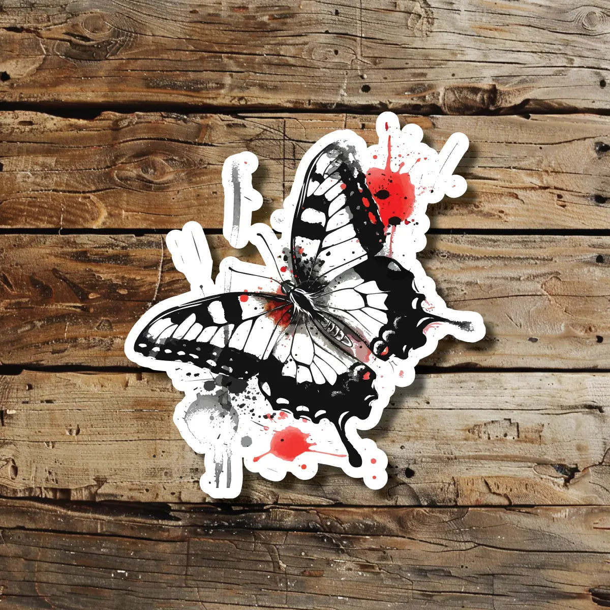 Trash Polka Butterfly Temporary Tattoo Idea Design Sticker