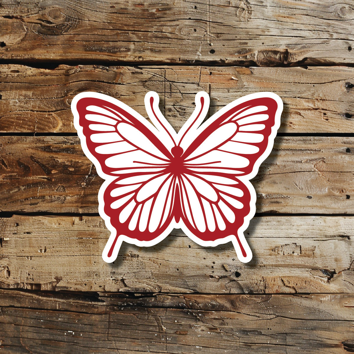 Red Butterfly Temporary Tattoo Idea Design Sticker