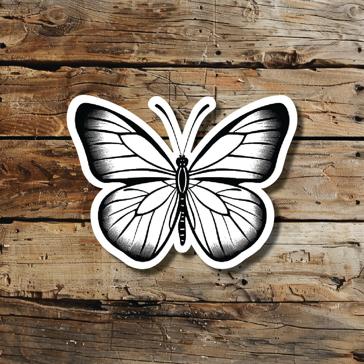 Simple Butterfly Symbolism Temporary Tattoo Idea Design Sticker